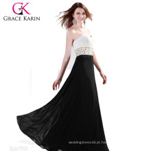 2015 Grace Karin New Design Sexy Sweetheart sem mangas Longa Chiffon Plus Size Evening Dress CL4429